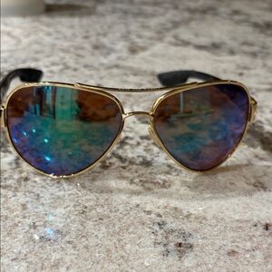 Costa Gold Frame Sunglasses with Blue Lenses